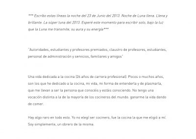 Discurs de Quique Dacosta en la seua investidura com a Doctor Honoris causa per la UMH en 2013, pàgina 1